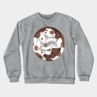 Yin-Yang Cats: Chocolate Bicolor Crewneck Sweatshirt